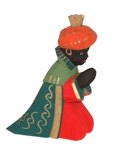 King, colored, green cloak, 9 cm (Type 1)