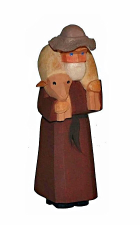 Schäfer mit Schaf und Hut, 12 cm (Typ 1)