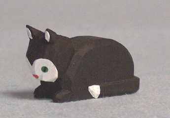 Cat, lying, black, 2 cm * (Type 1)