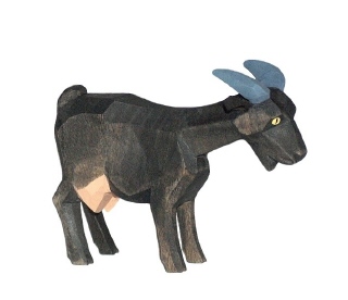 Goat, black, standing, 6 cm (Type 1)