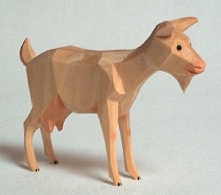 Goat, pale, standing, 6,5 cm (Type 1)