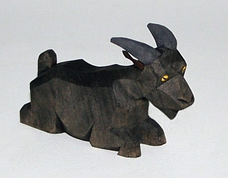 Goat, black, couching, 4,5 cm (Type 1)