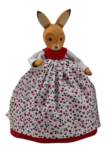 Easter bunny woman with egg bags, 22 cm