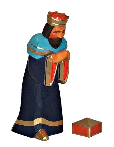 König, blau, 22,5 cm, mit Geschenk (Typ 2)