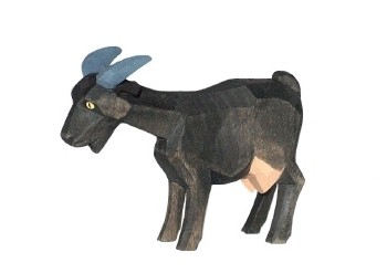 Goat, black, standing, 6 cm (Type 1)