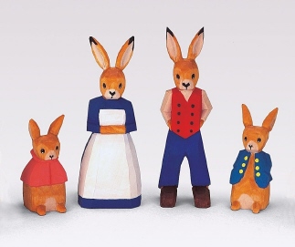 set: Easter bunny family, small, 5,5 cm* - 10 cm