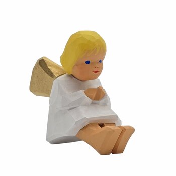 Engel, sitzend, gebeugt, blond, 4,5 cm (Typ 1)