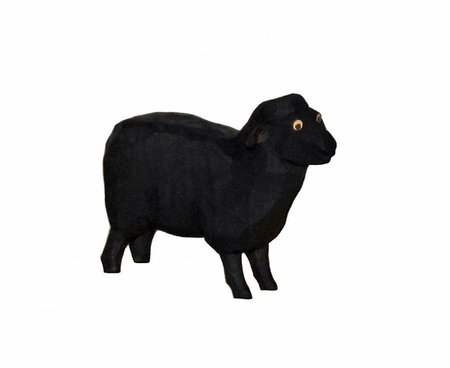 Schaf, schwarz, Kopf hoch, 5 cm (Typ 1)