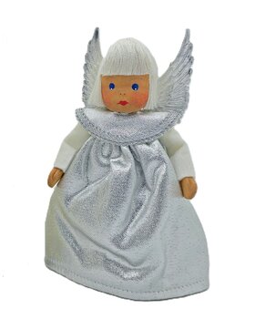 Brokat-Engel, Silber, 15 cm (Auslaufartikel)