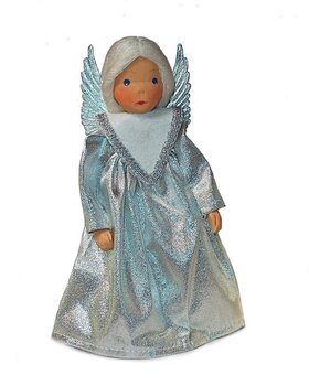 Brokat-Engel, Silber, 17 cm (Auslaufartikel)